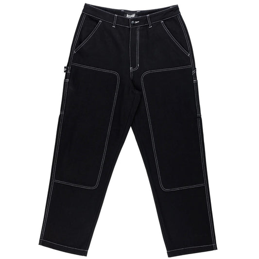 WELCOME - BRACE DOUBLE-KNEE CARPENTER PANT - Black