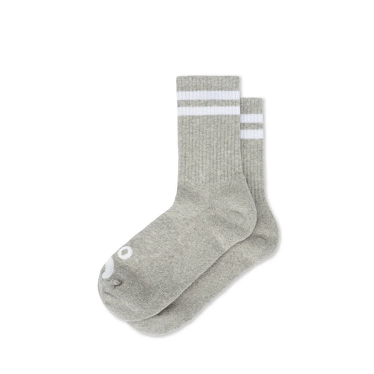 Polar Skate Co. - Rib Socks | Happy Sad - Heather Grey