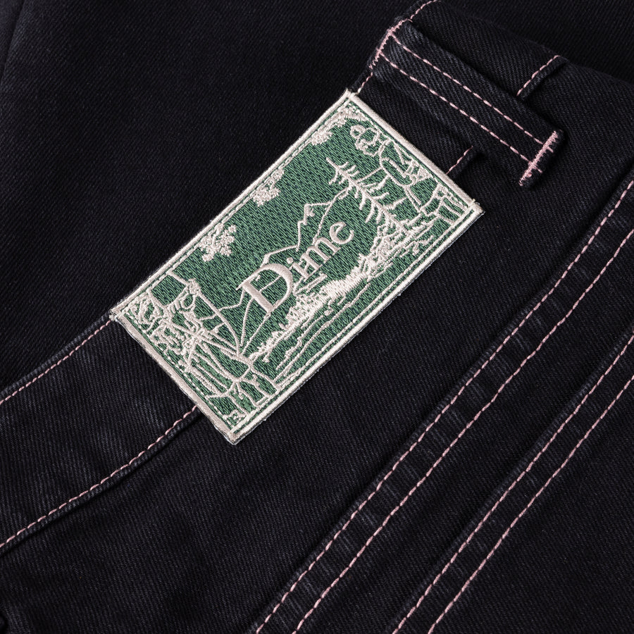 Dime - Classic Relaxed Denim Pants - Black/Contrast Stitch