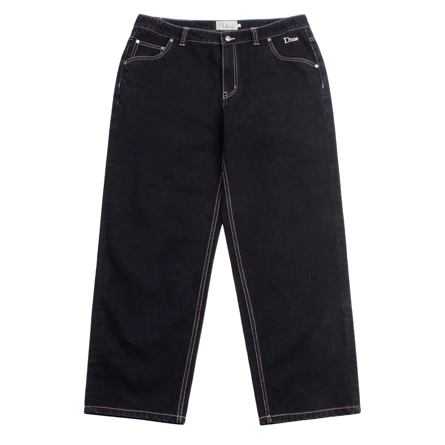 Dime - Classic Relaxed Denim Pants - Black/Contrast Stitch