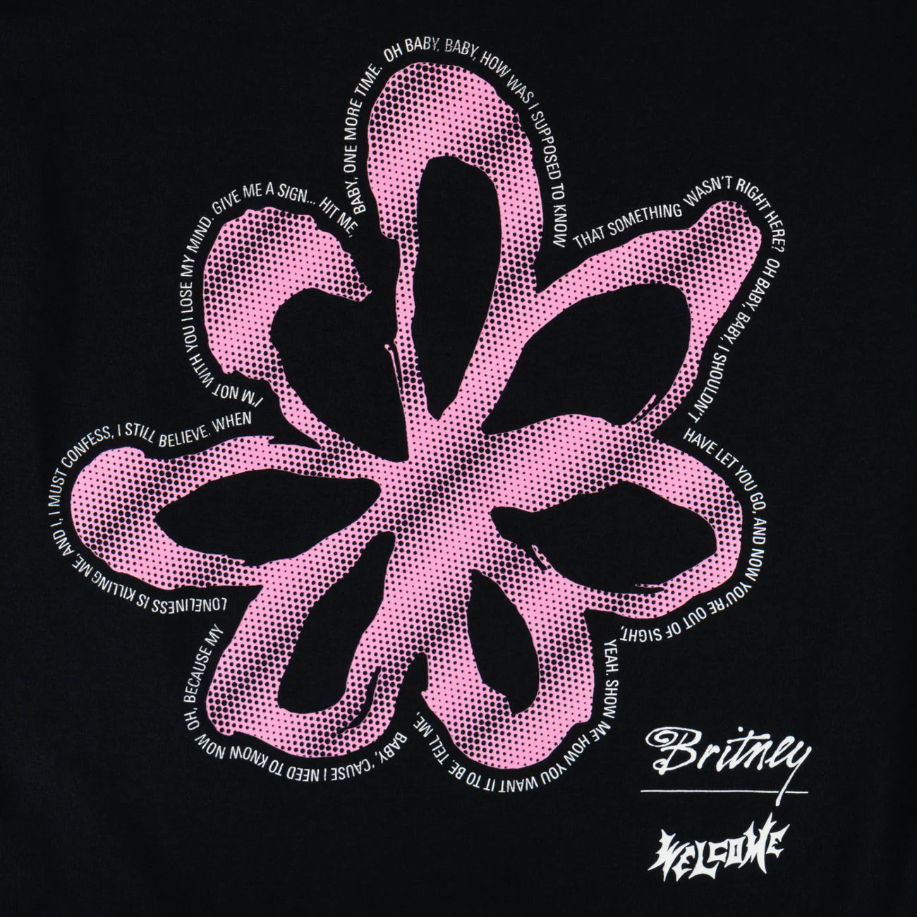 Welcome X Britney - Flower Tee - Black