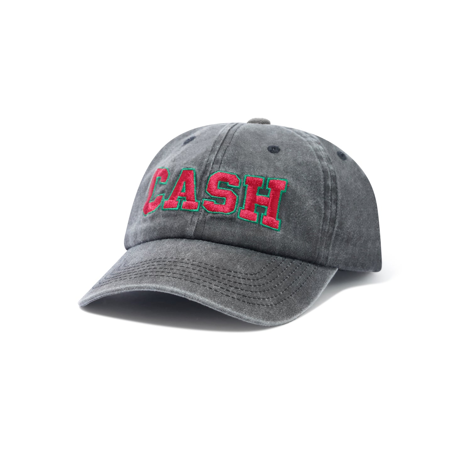 Cash Only - Campus 6 Panel Cap - Washed Black