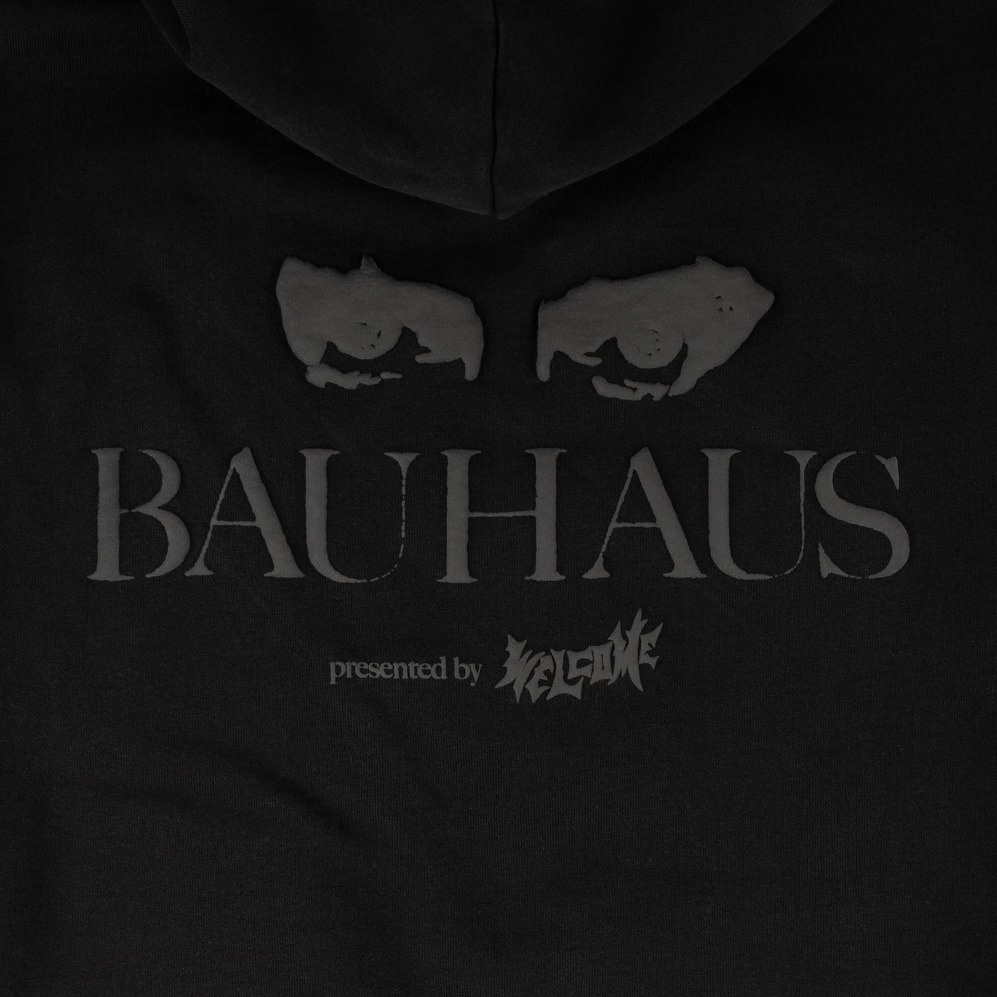 Welcome X Bauhaus - Eyes Pigment-Dyed Hoodie - Black