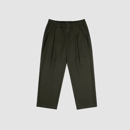 Dime - Pleated Twill Pants - Forest Green