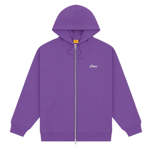 Dime - Cursive Zip Hoodie - Deep Purple