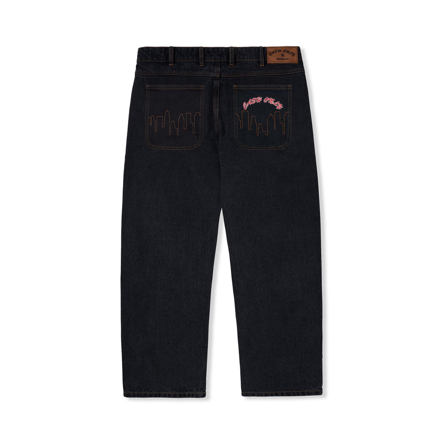 Cash Only - Logo Baggy Denim - Washed Black