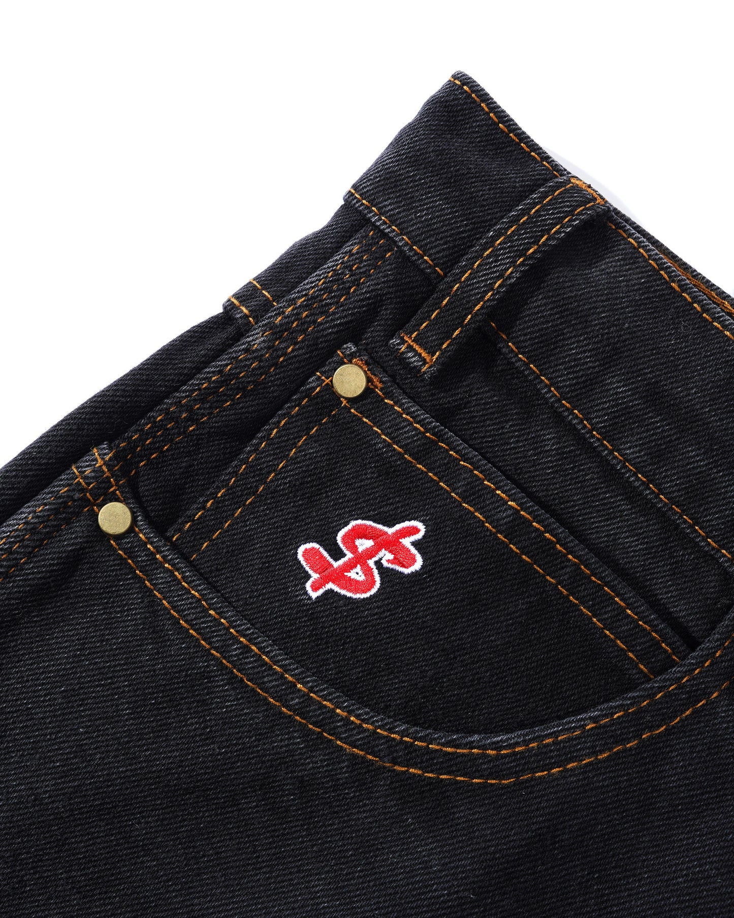 Cash Only - Logo Denim Shorts - Washed Black