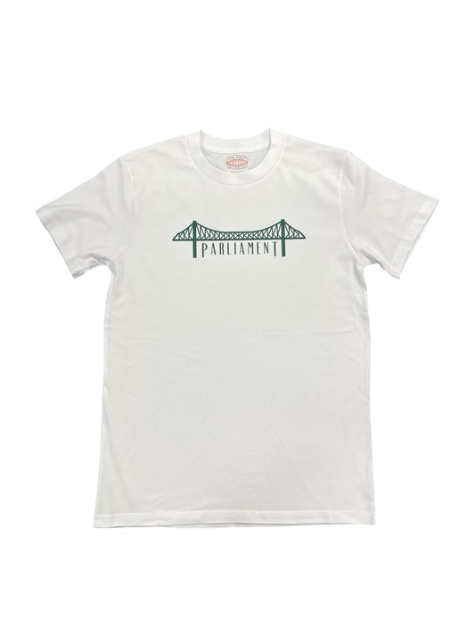 Parliament - Bridge Logo Tee - Tree Green on White