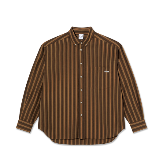 Polar Skate Co. - Ben LS Shirt - Brown Stripes