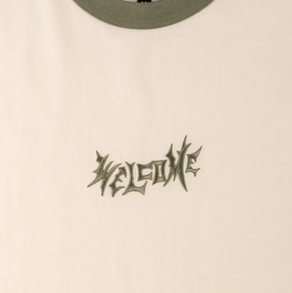 WELCOME -DETATCH RINGER TEE - BONE