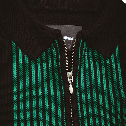 Fucking Awesome - Zip Polo Sweater - Black/Green