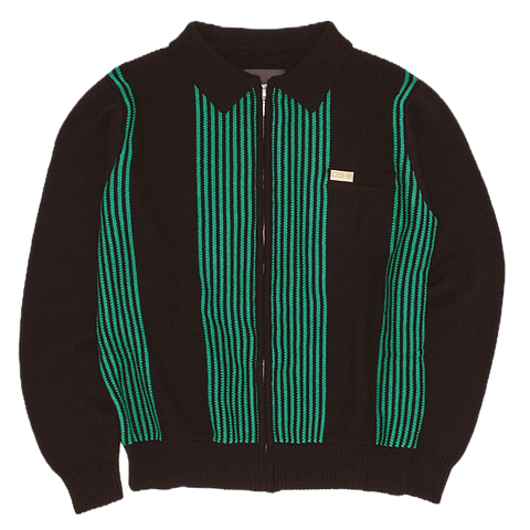 Fucking Awesome - Zip Polo Sweater - Black/Green